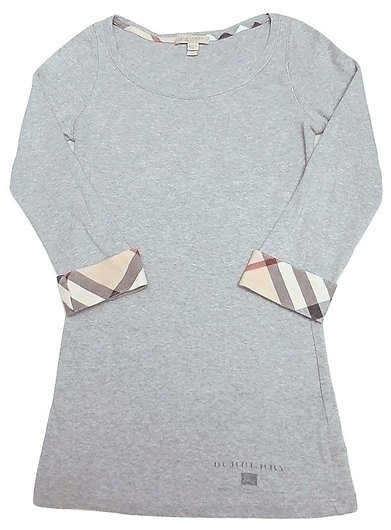  Authentic burberry Women's Scoop Neck Cotton Grey Tee Sz XS Item Information