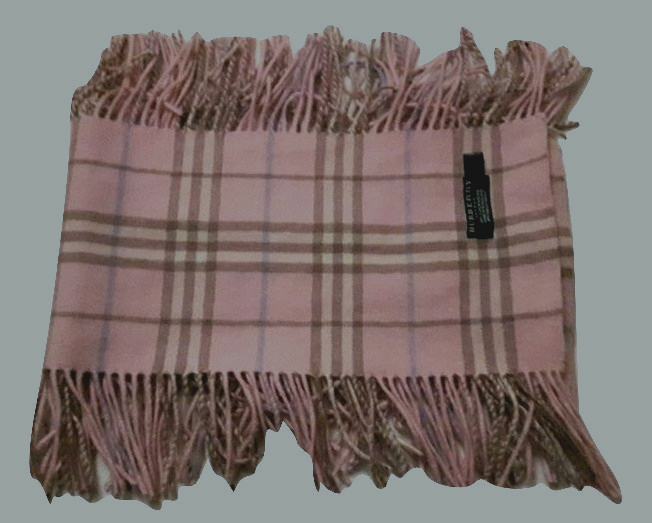Burberry Light Pink Novacheck 100% Cashmere scarf