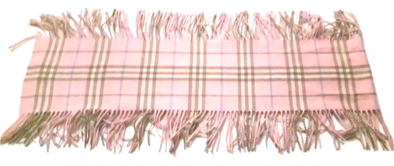 Burberry Light Pink Novacheck 100% Cashmere scarf