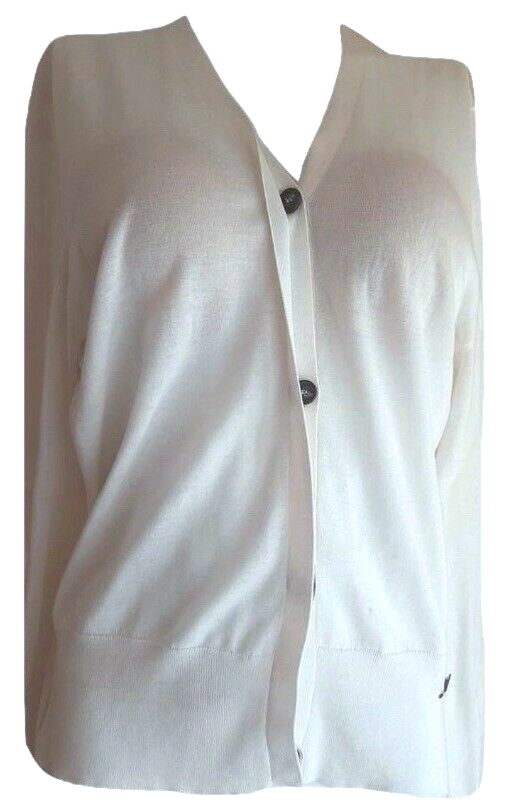  Authentic Burberry Women's White Cardigan SZXL fit M/L