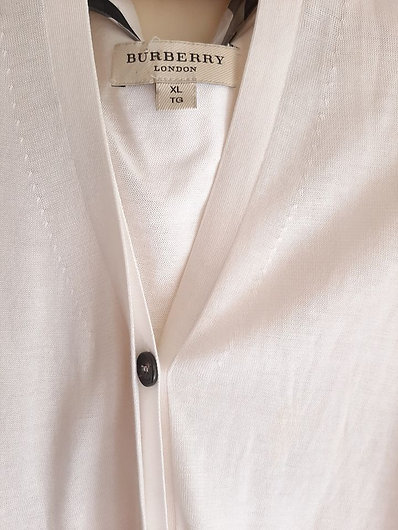  Authentic Burberry Women's White Cardigan SZXL fit M/L