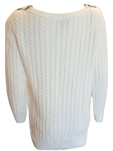 Authentic Burberry London Women's White jumper Sweater Sz L/m