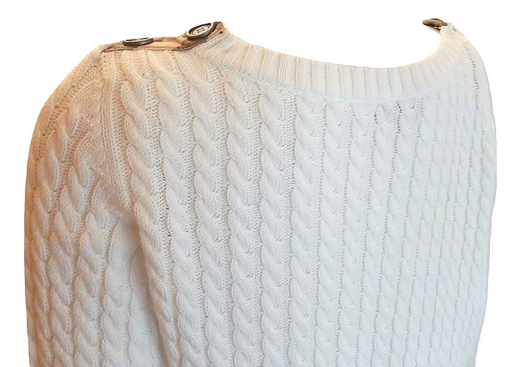 Authentic Burberry London Women's White jumper Sweater Sz L/m