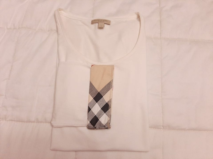 Authentic Burberry London Women's White jumper Sweater Sz L/m