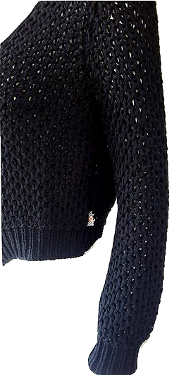 Authentic burberry women Short Cardigan Black Sweater Medium