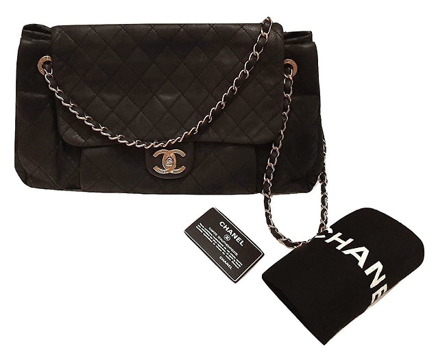  Authentic Chanel Leather Quilted Handle dark green Shoulder Bag Code /15923256