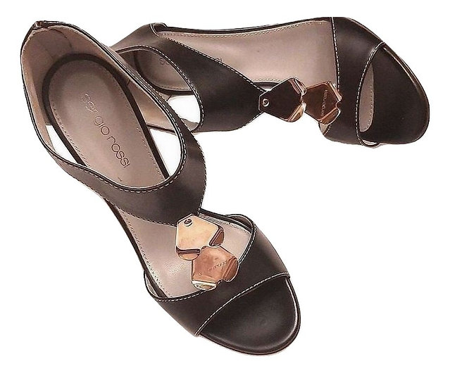 Authentic sergio rossi black&gold sandals SZ 37.5