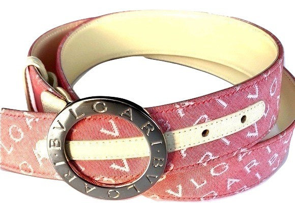 Authentic Bulgari Pink Signature Belt SZ 42"
