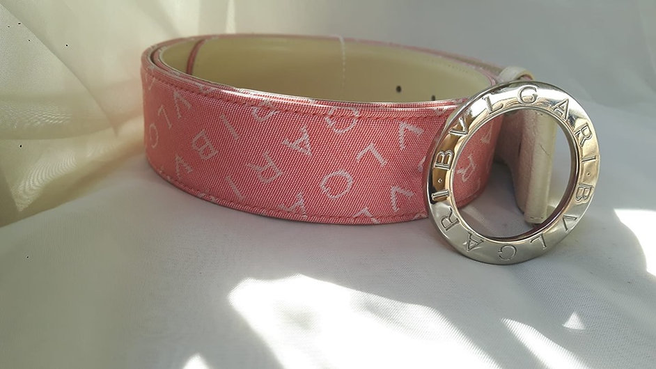 Authentic Bulgari Pink Signature Belt SZ 42"