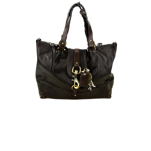 Authentic Chloe Kerala black grained leather with horseshoe charms bag