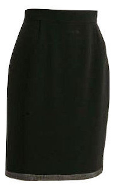 Authentic Elie Tahari Black Crepe Pencil Skirt SZ10/M