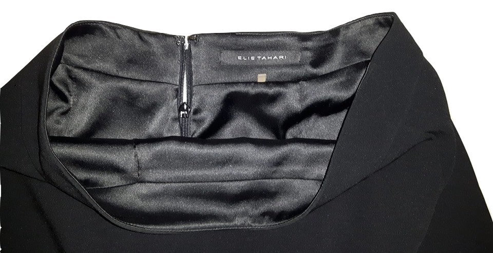 Authentic Elie Tahari Black Crepe Pencil Skirt SZ10/M