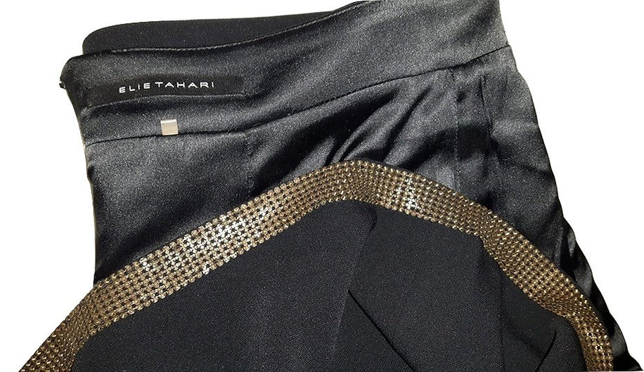 Authentic Elie Tahari Black Crepe Pencil Skirt SZ10/M