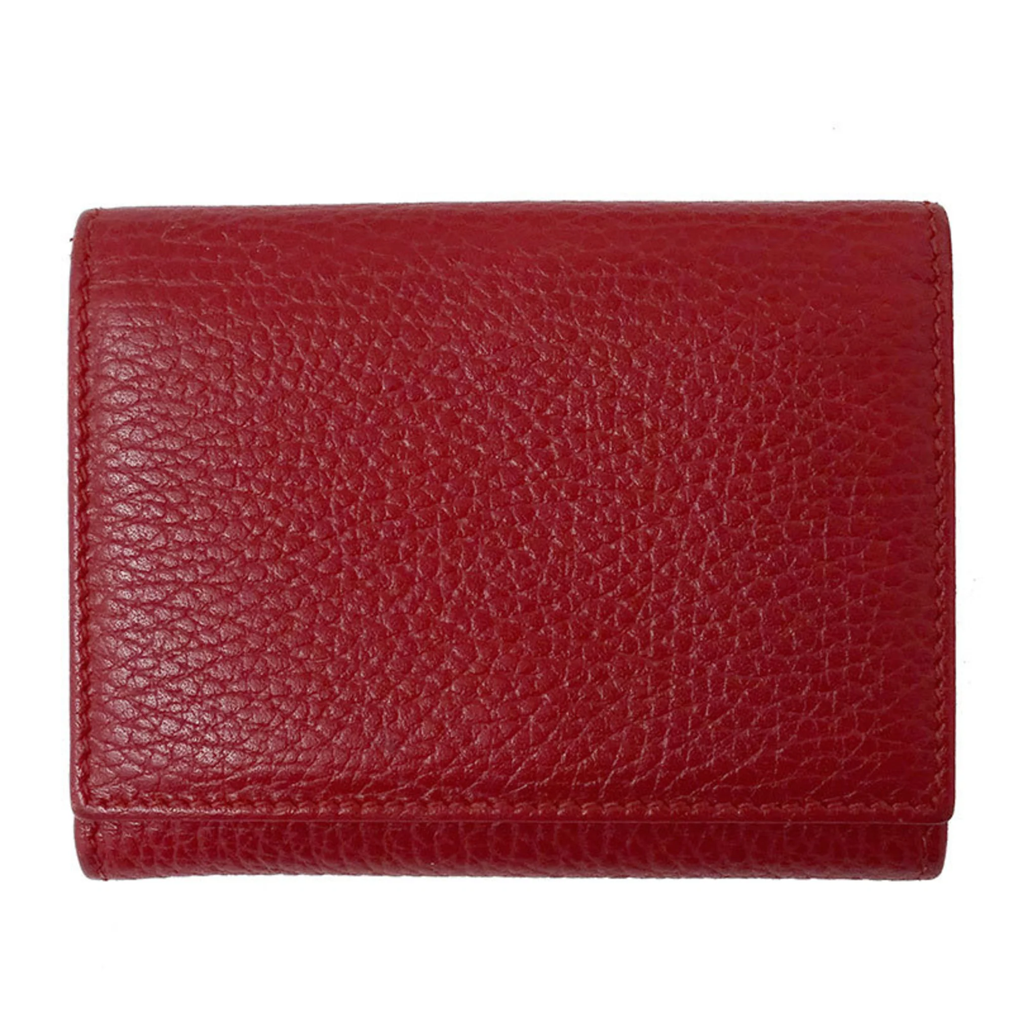 Authentic Gucci Red Leather GG Marmont Flap mini wallet 
