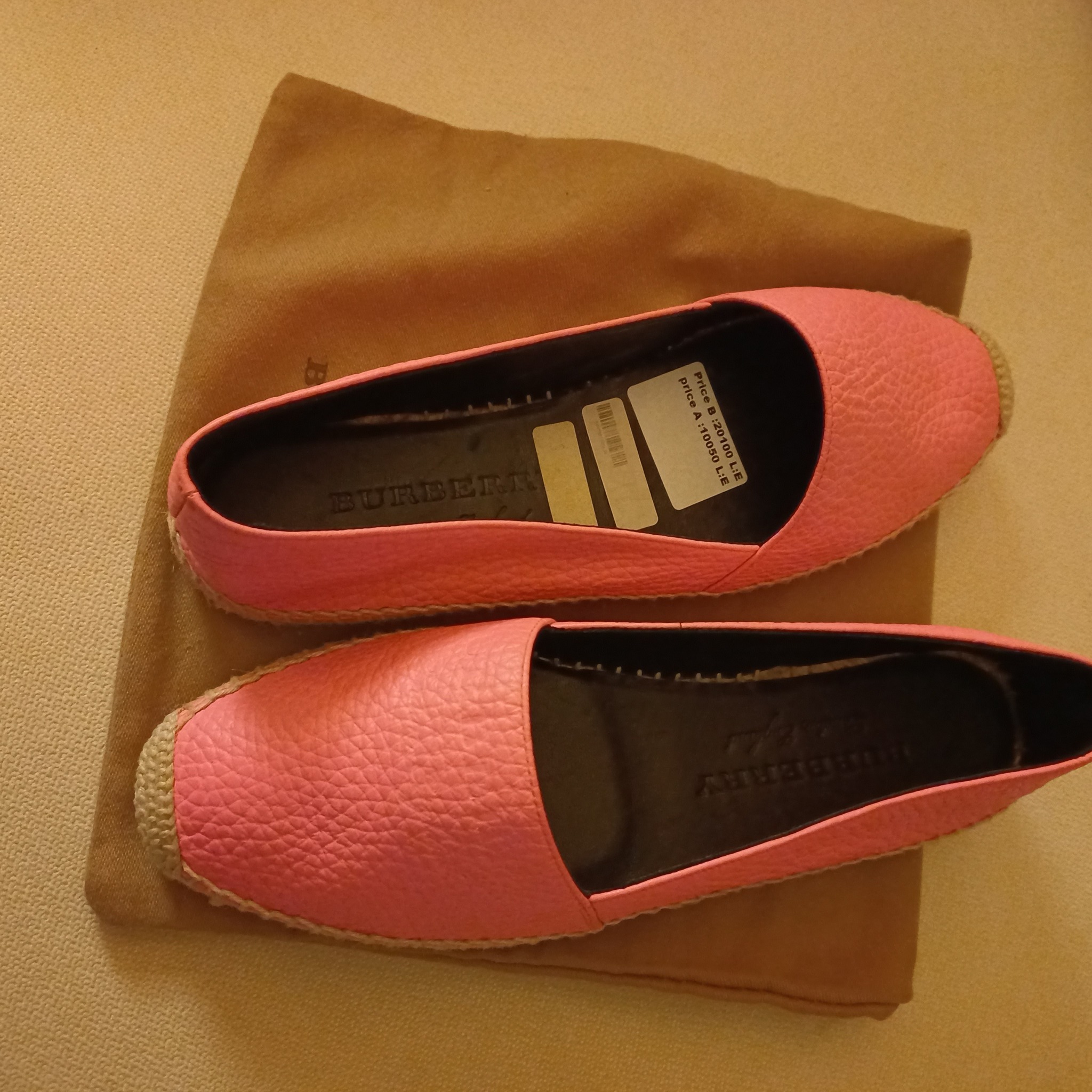 Authentic Burberry Hodgeson Espadrille leather flat ZS 36