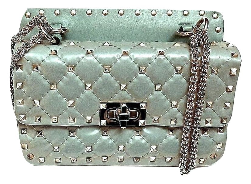 Authentic Valentino Moncler Quilted Rockstud Spike Chain Shoulder Bag 