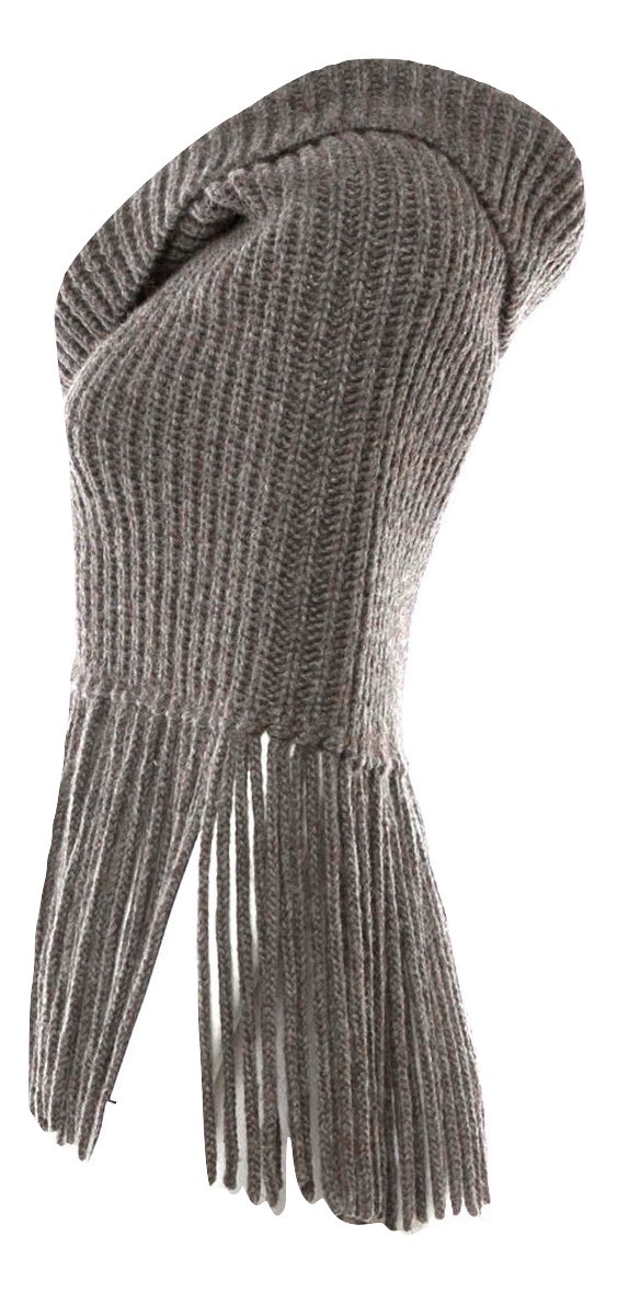 Authentic NEW Gucci Gray Alpaca Fringe Poncho Size M