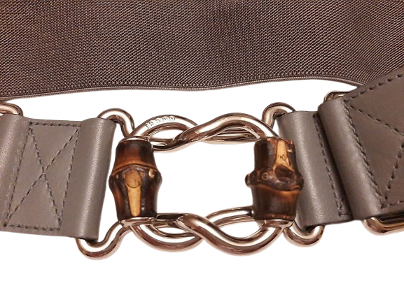 Authentic gucci women stretch grey belt size 32"