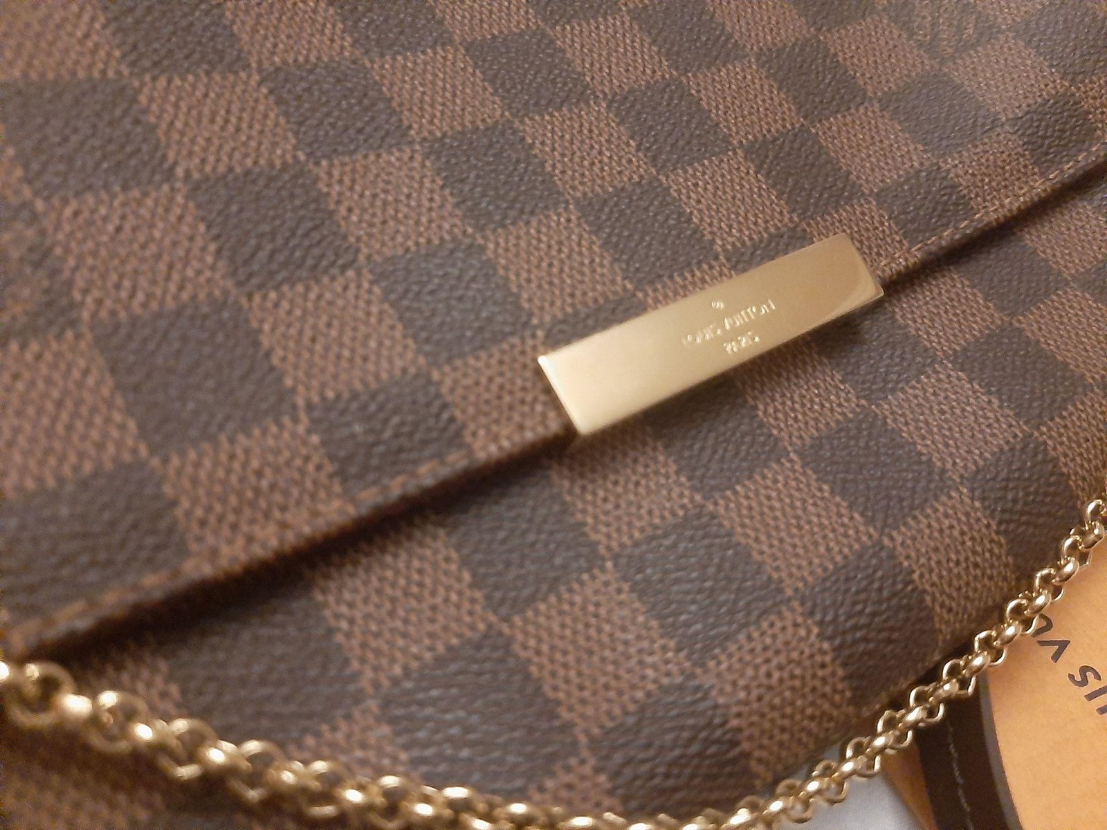Authentic Damier Ebene canvas Favourite MM bag