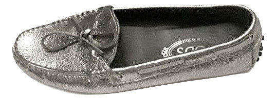 AuthenticTod's Metallic Silver Leather Loafers Size 38.5 Retail price$445 