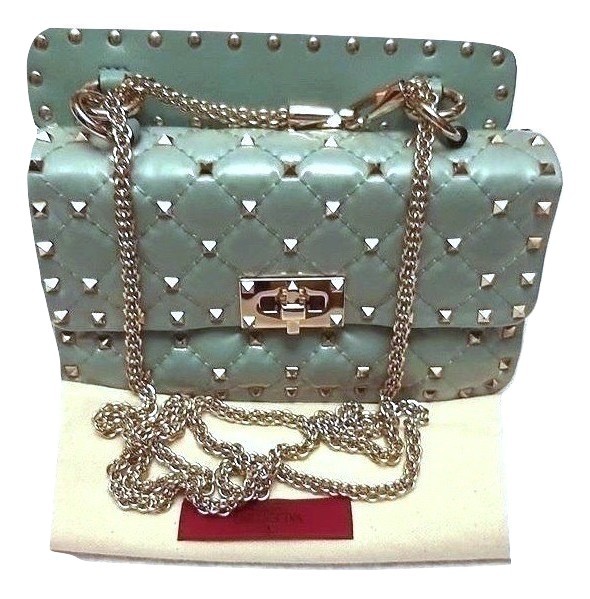 Authentic Valentino Moncler Quilted Rockstud Spike Chain Shoulder Bag 