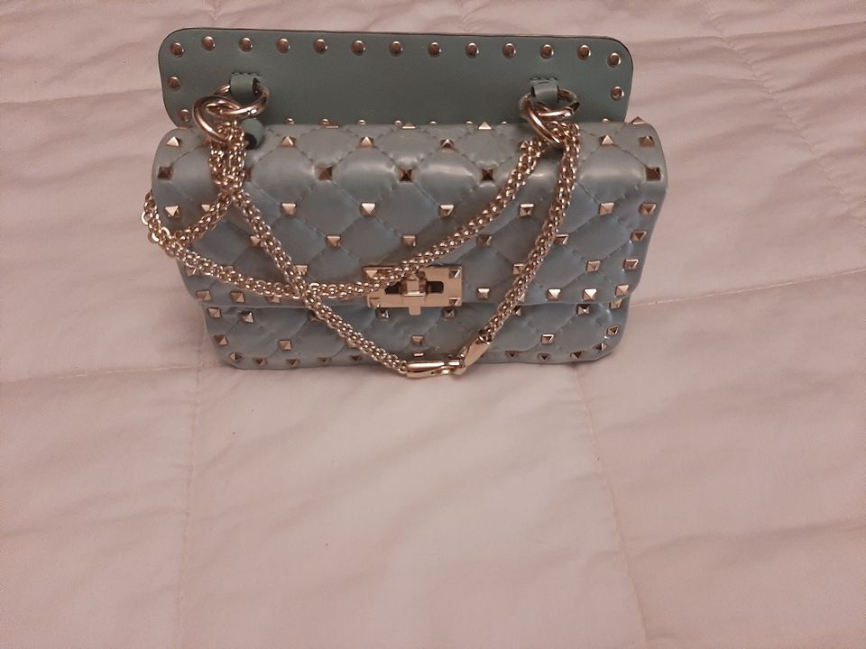 Authentic Valentino Moncler Quilted Rockstud Spike Chain Shoulder Bag 