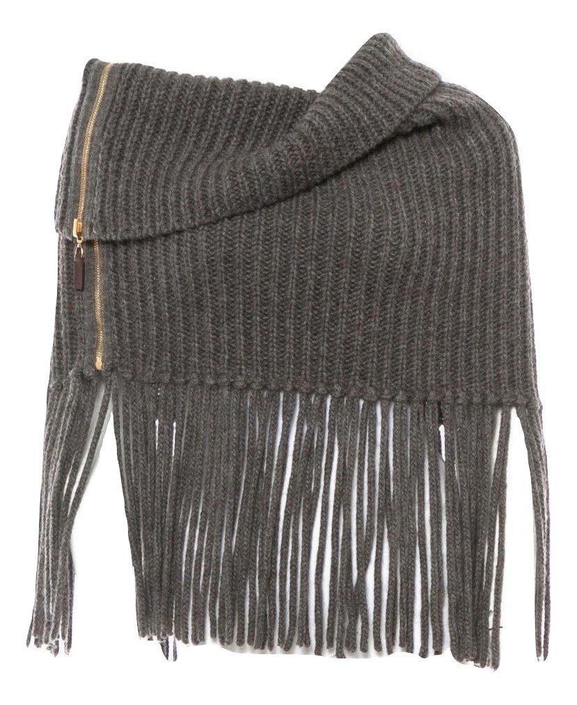 Authentic NEW Gucci Gray Alpaca Fringe Poncho Size M