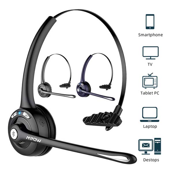 Mpow BH453A Pro Bluetooth Trucker Headset with Microphone