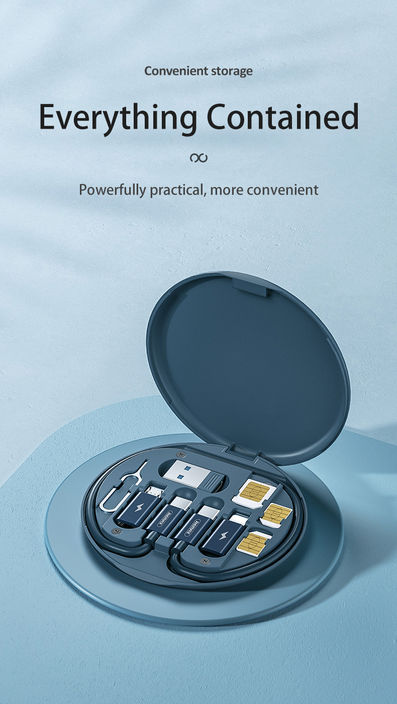 REMAX 5-in-1 Fast Charging Data Cable Storage Box