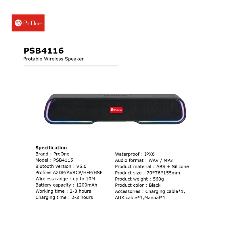 ProOne PSB4116 Bluetooth Speaker