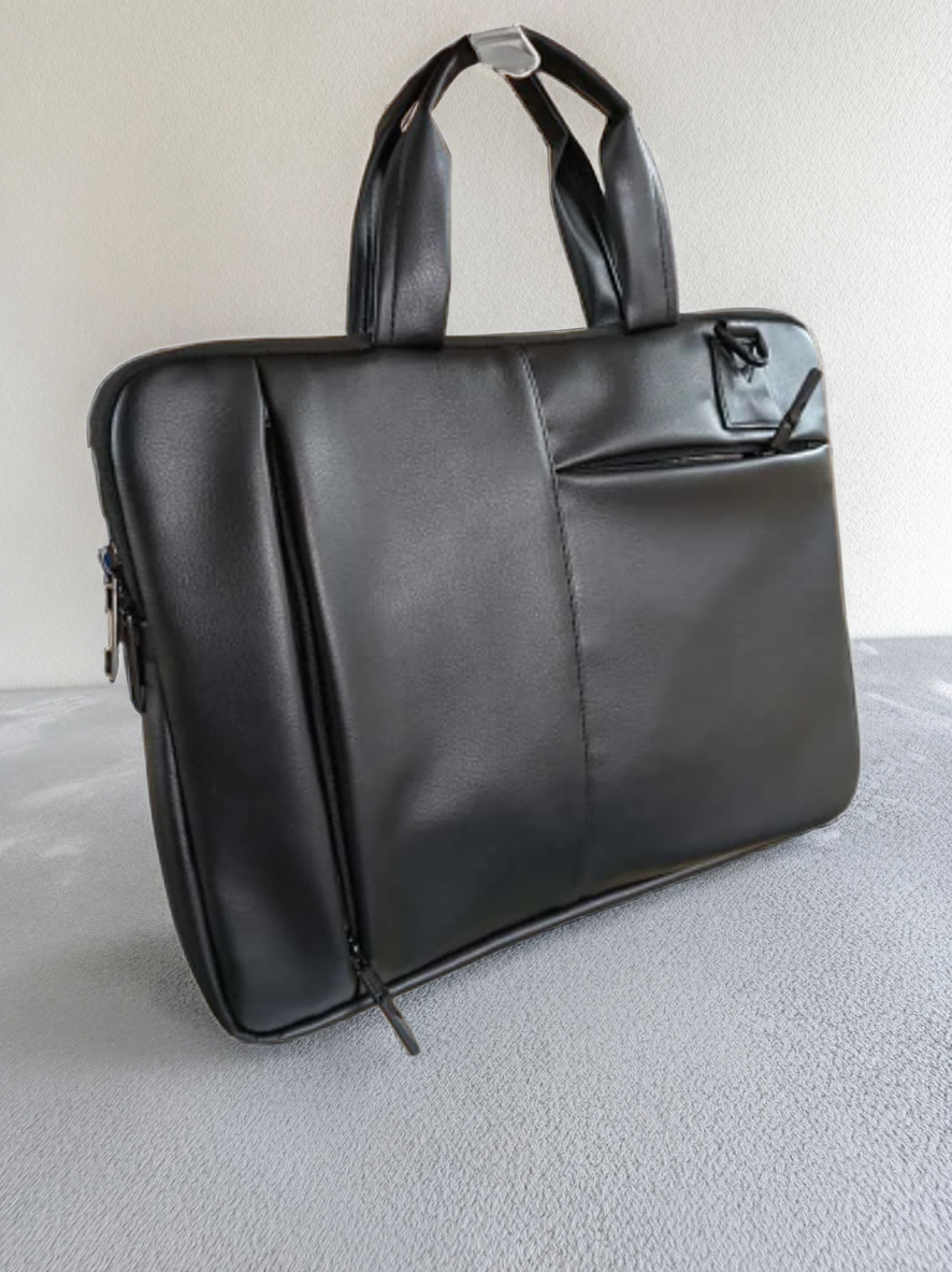 Black Leather Laptop Bag