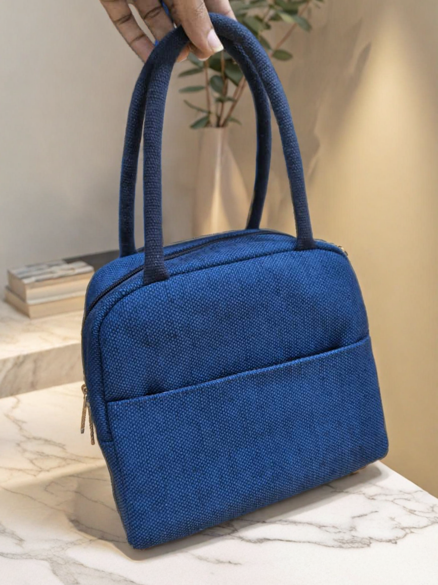 Blue Fabric Handbag