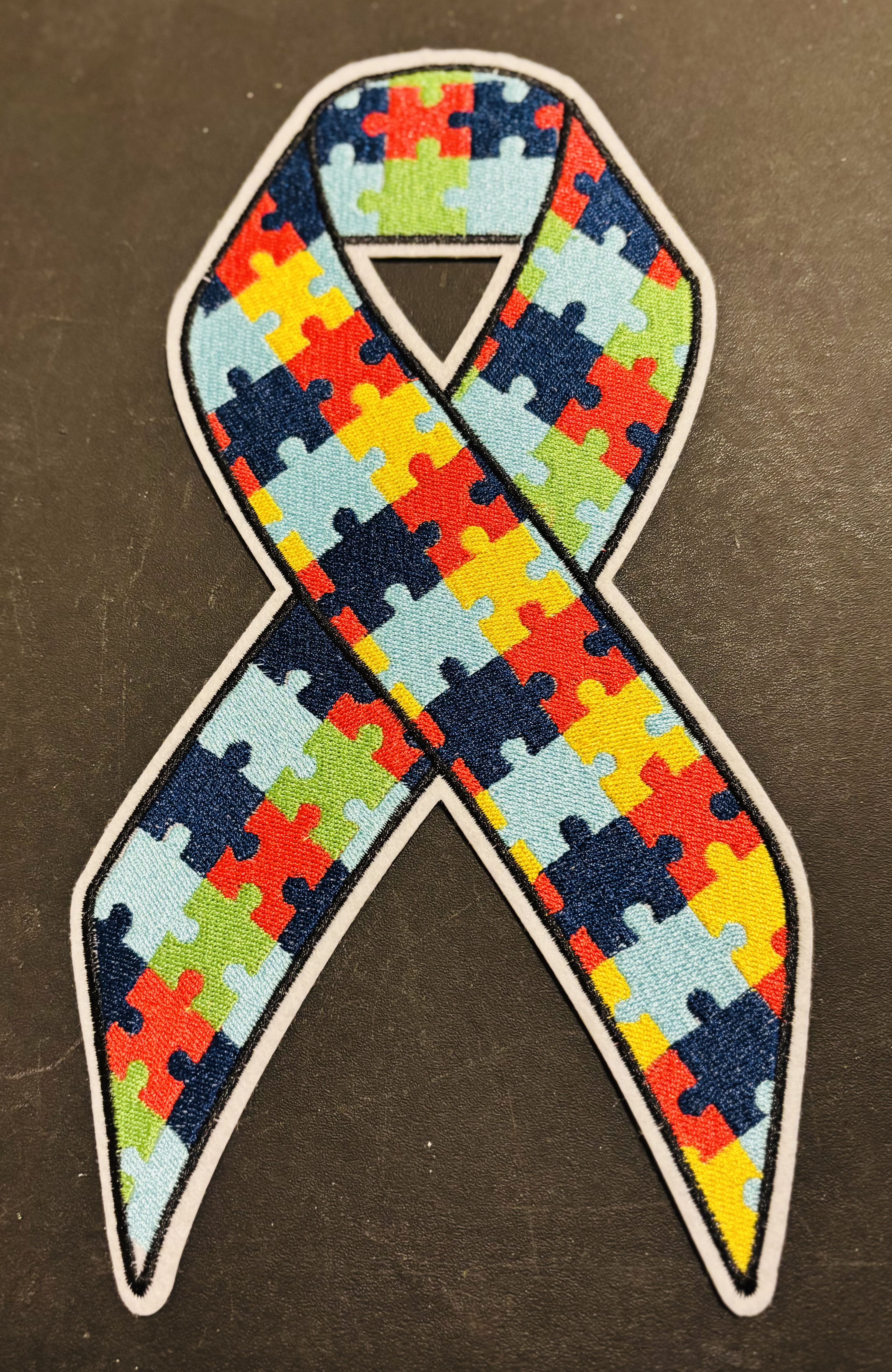 Autism Awareness Puzzle Ribbon Iron On Patch
