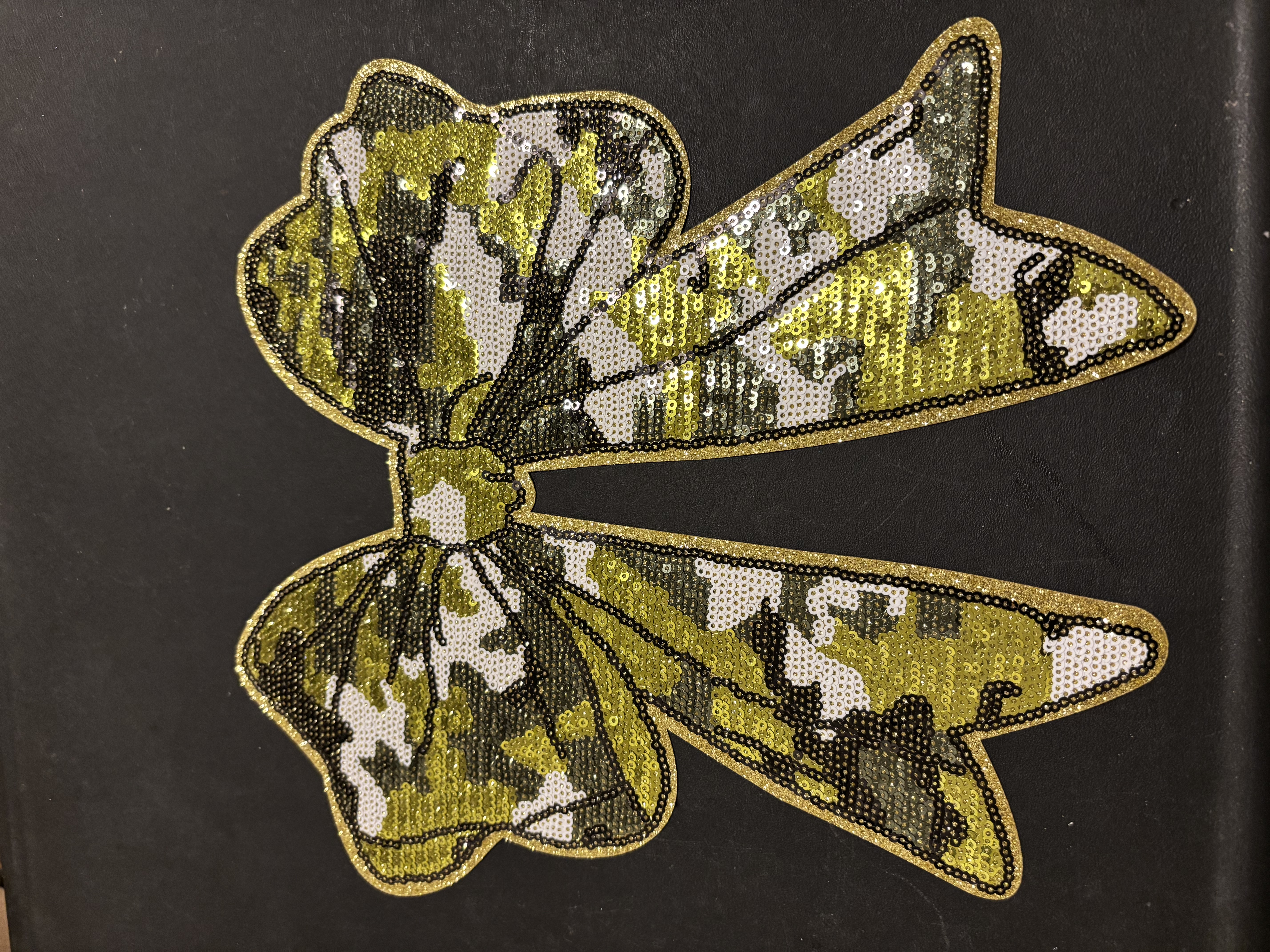 Camo Sequin Bow Patch