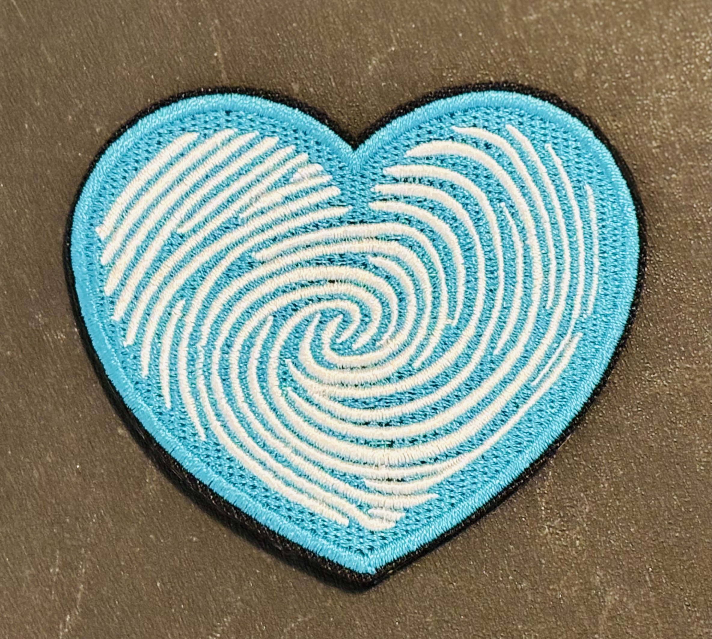 Heart Fingerprint Embroidered Patch