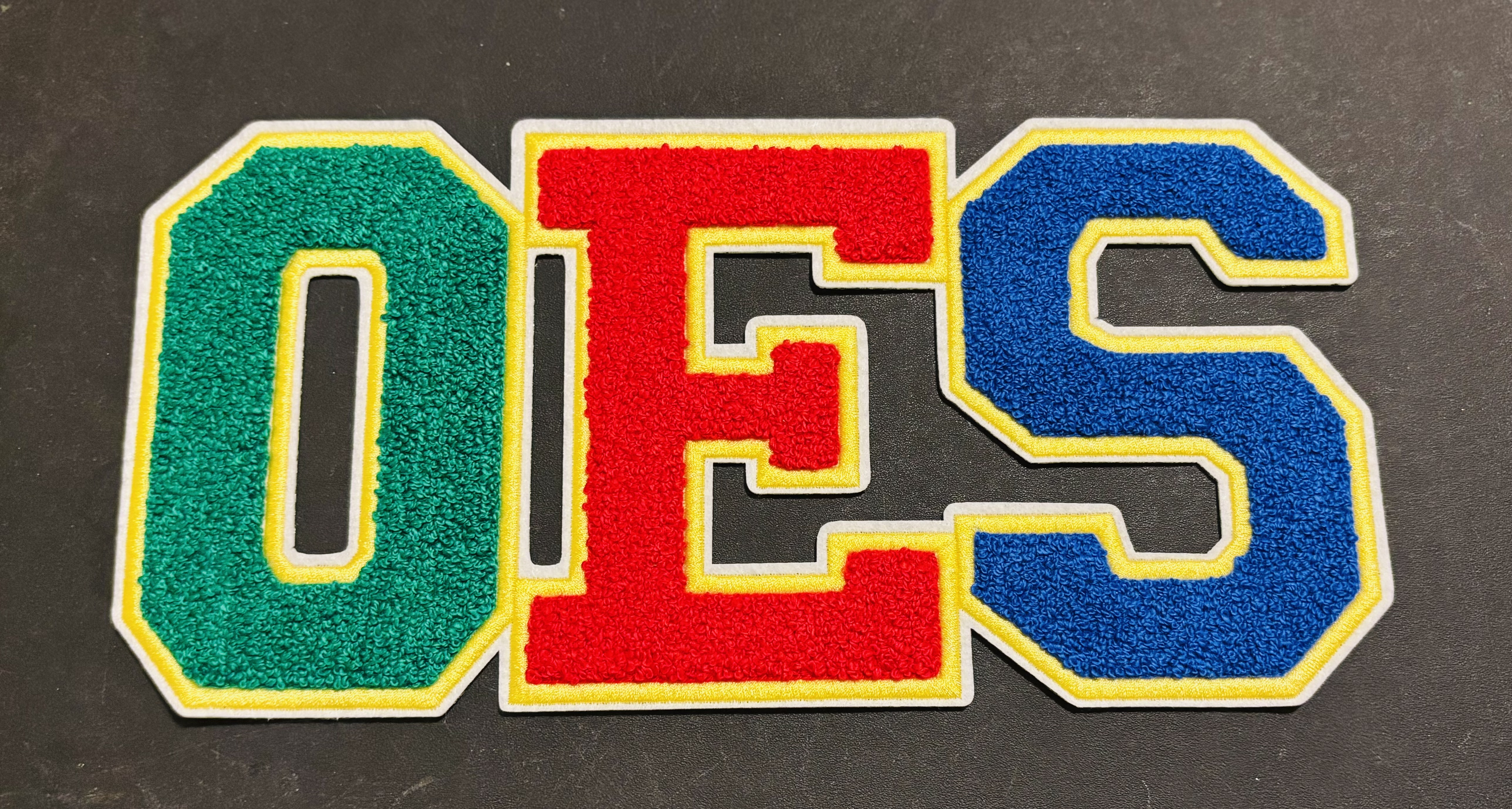 OES with White Background Chenille Patch
