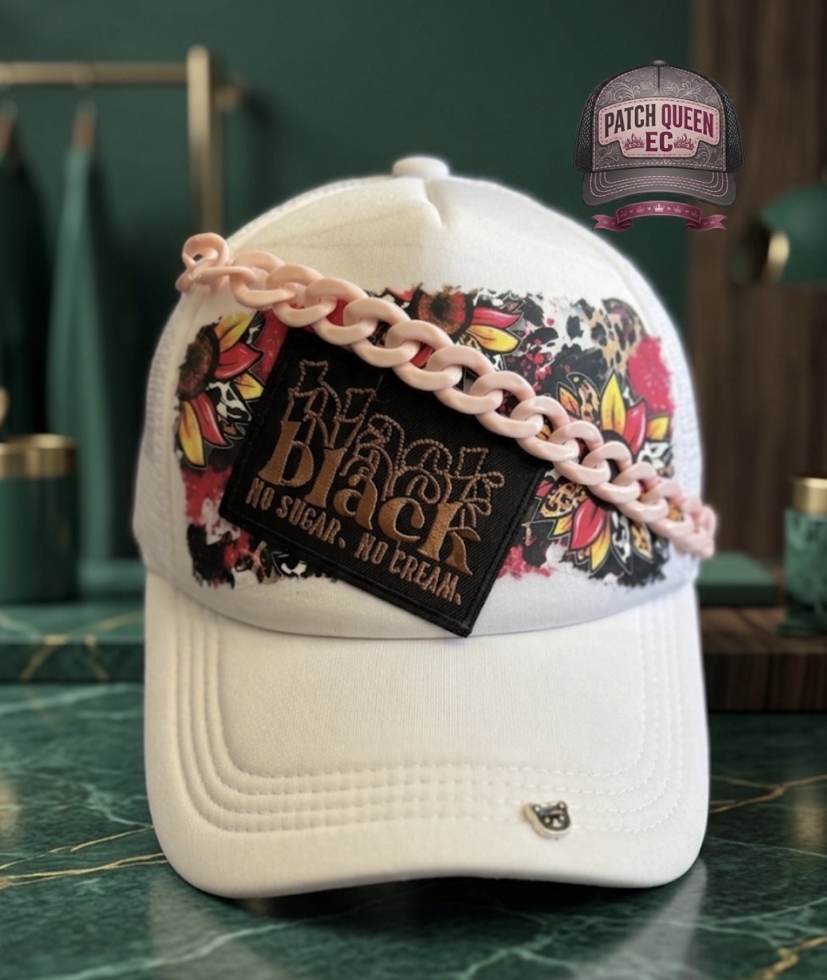 Black No Sugar No Cream Patch Cap