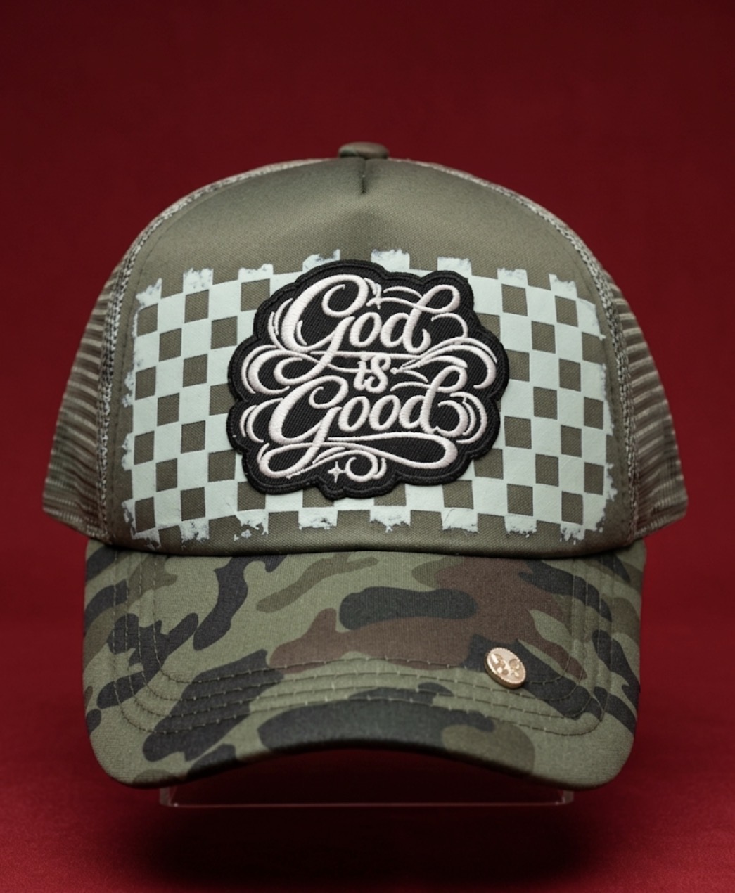 God is Good Camo Trucker Hat