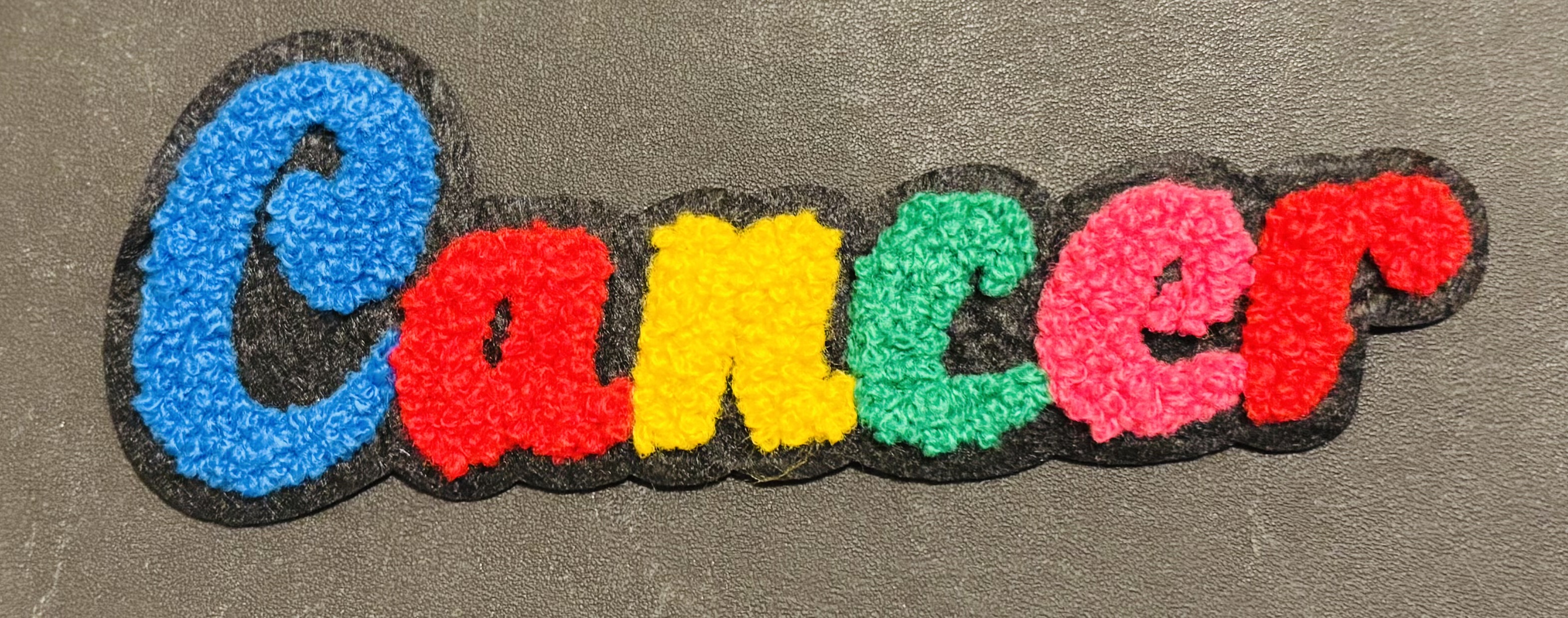 Colorful 'Cancer' Embroidered Iron On Patch