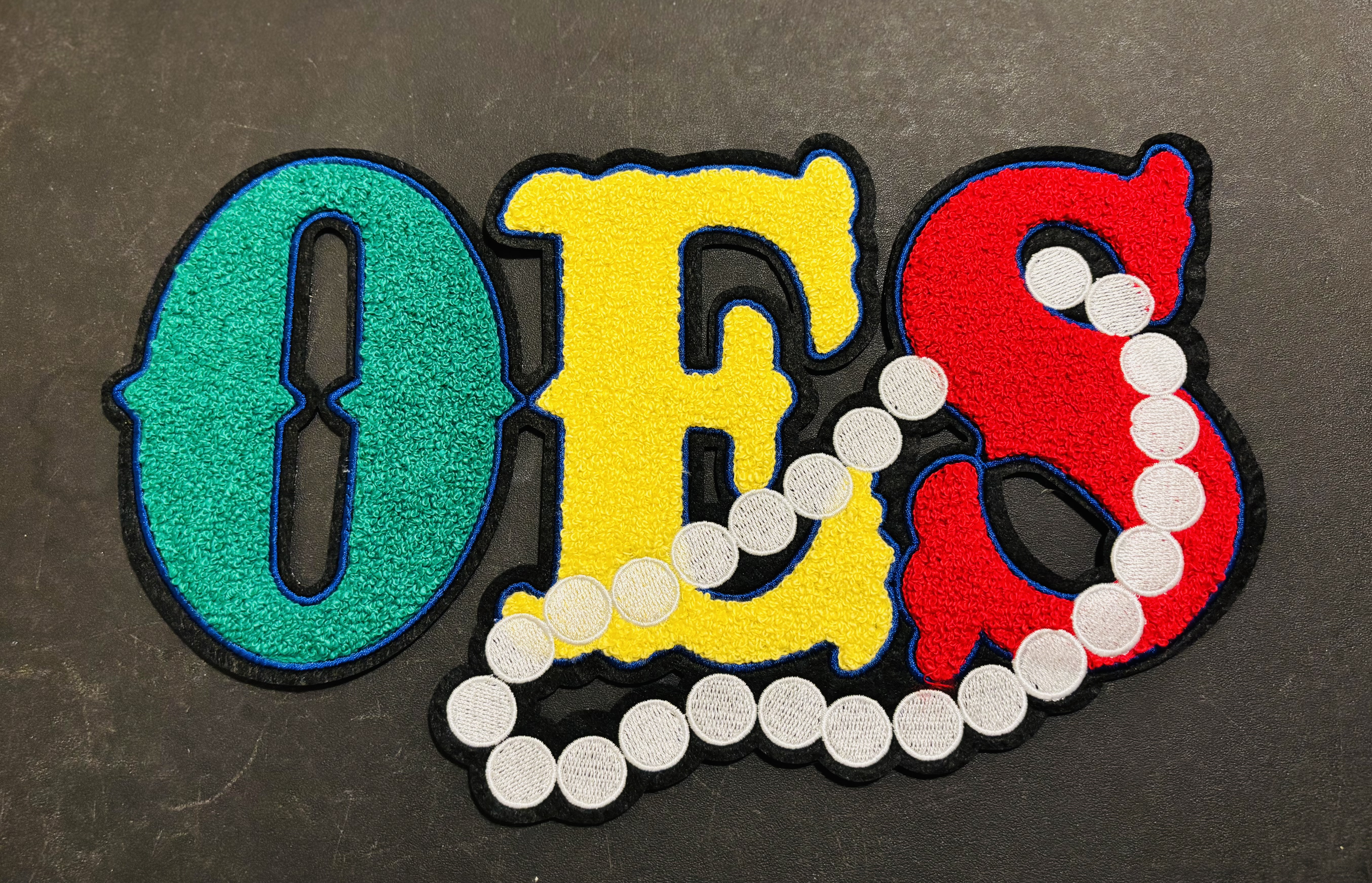 OES with Pearls Iron On Embroidered Patch