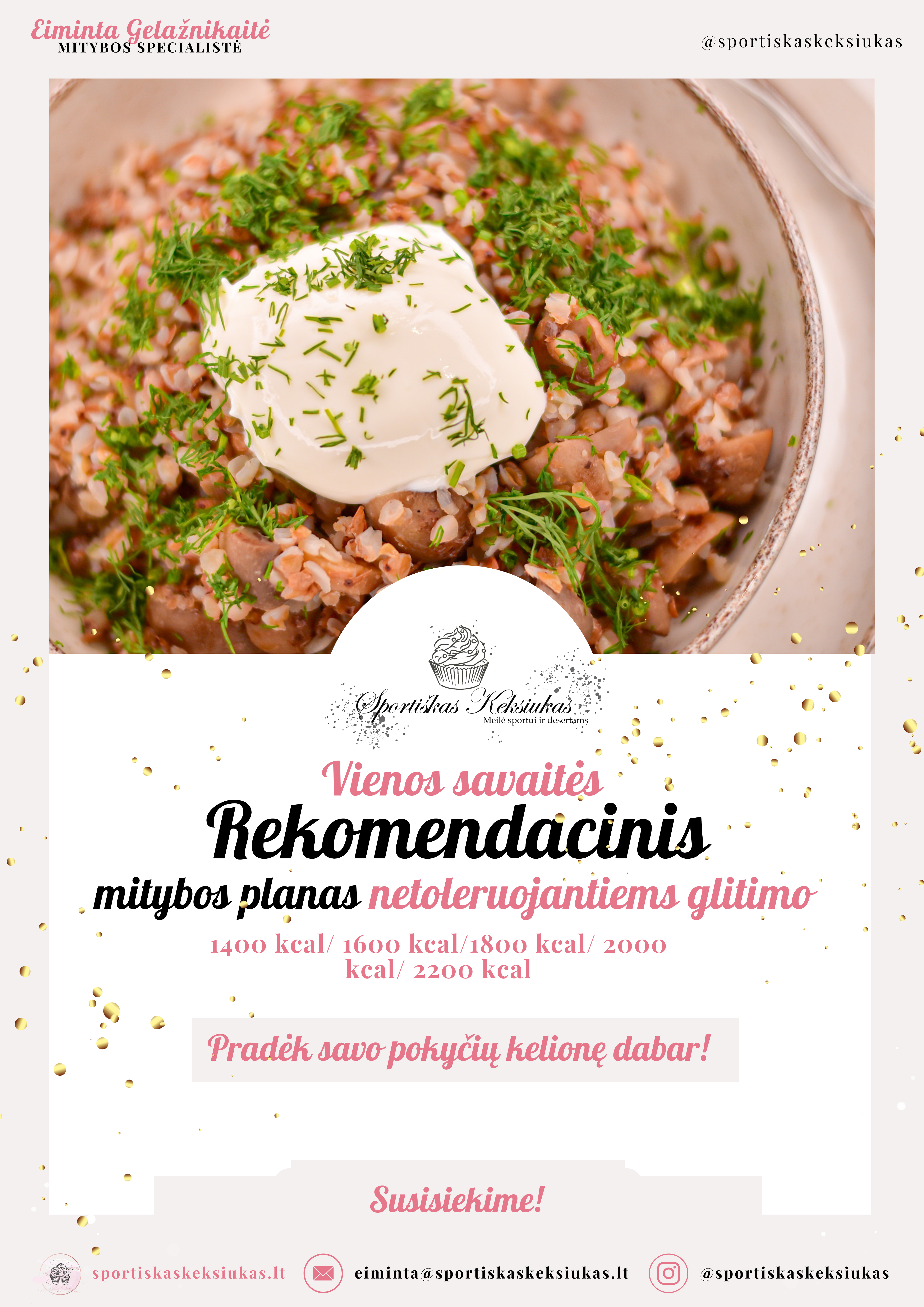 Rekomendacinis mitybos planas netoleruojantiems glitimo
