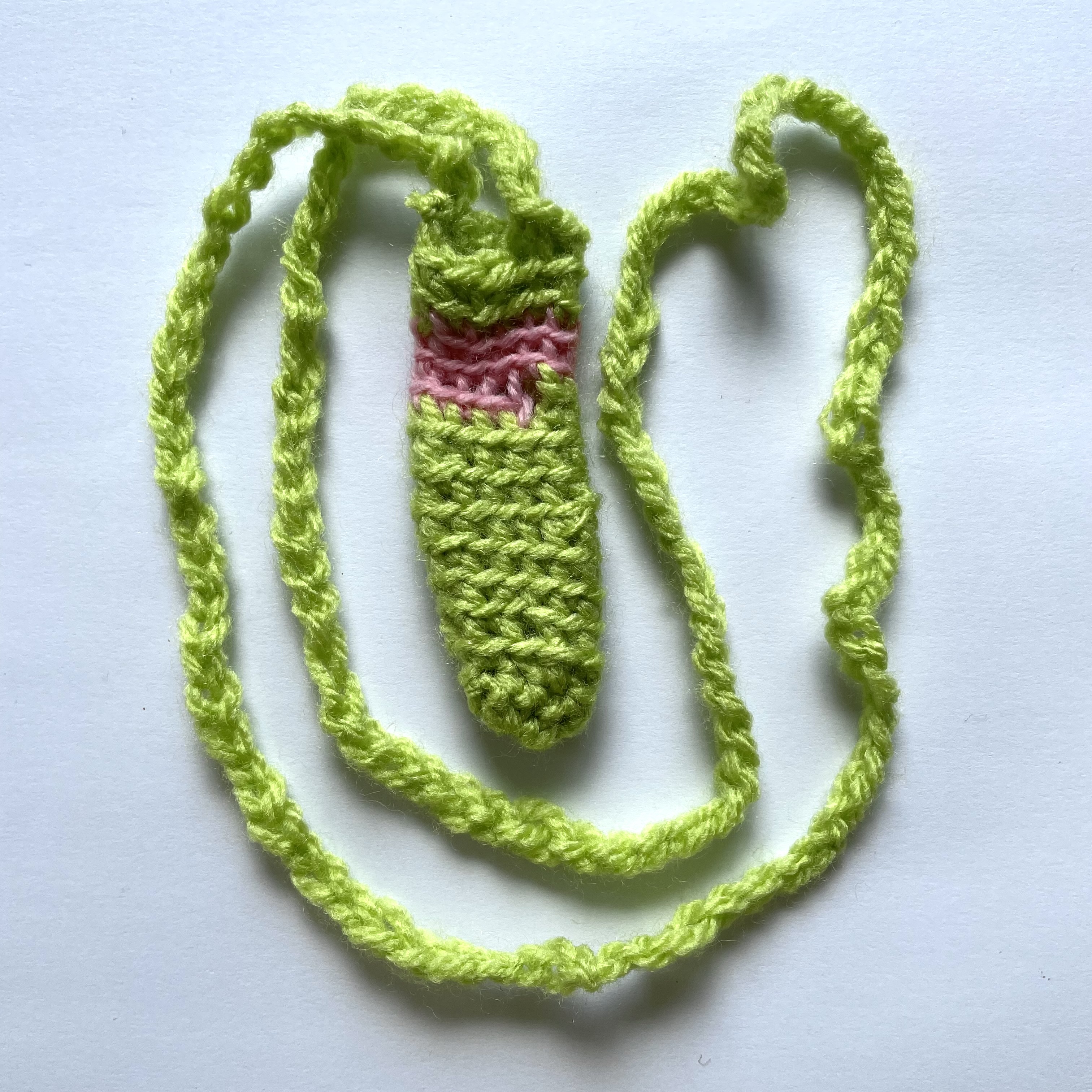 green + pink lip balm holder