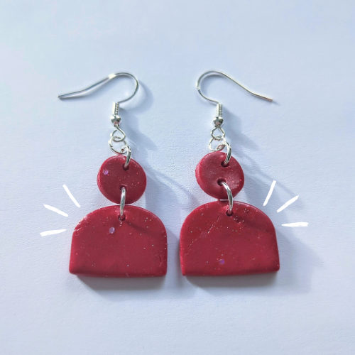 sparkly semi-circle earrings