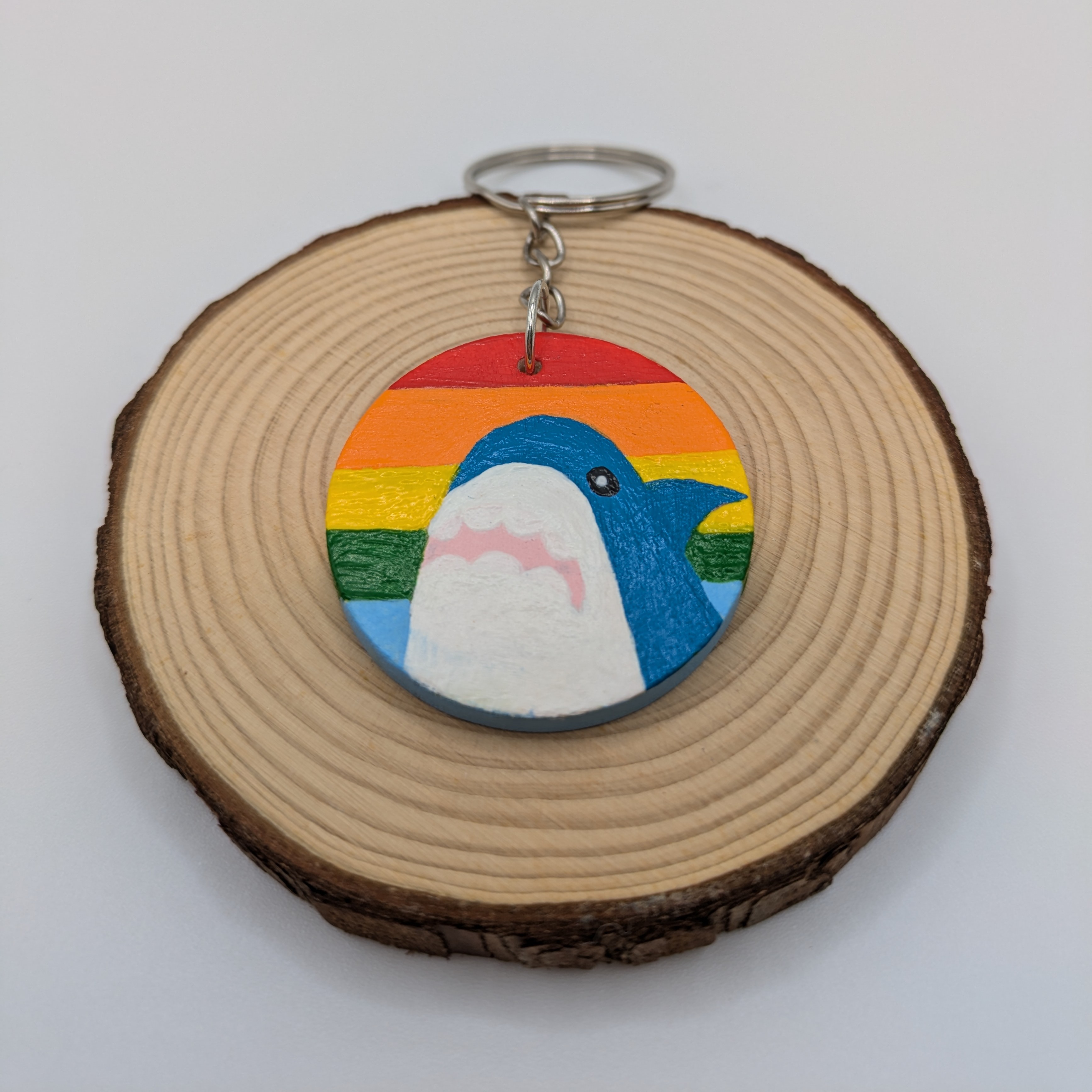 pride shark friend keyring