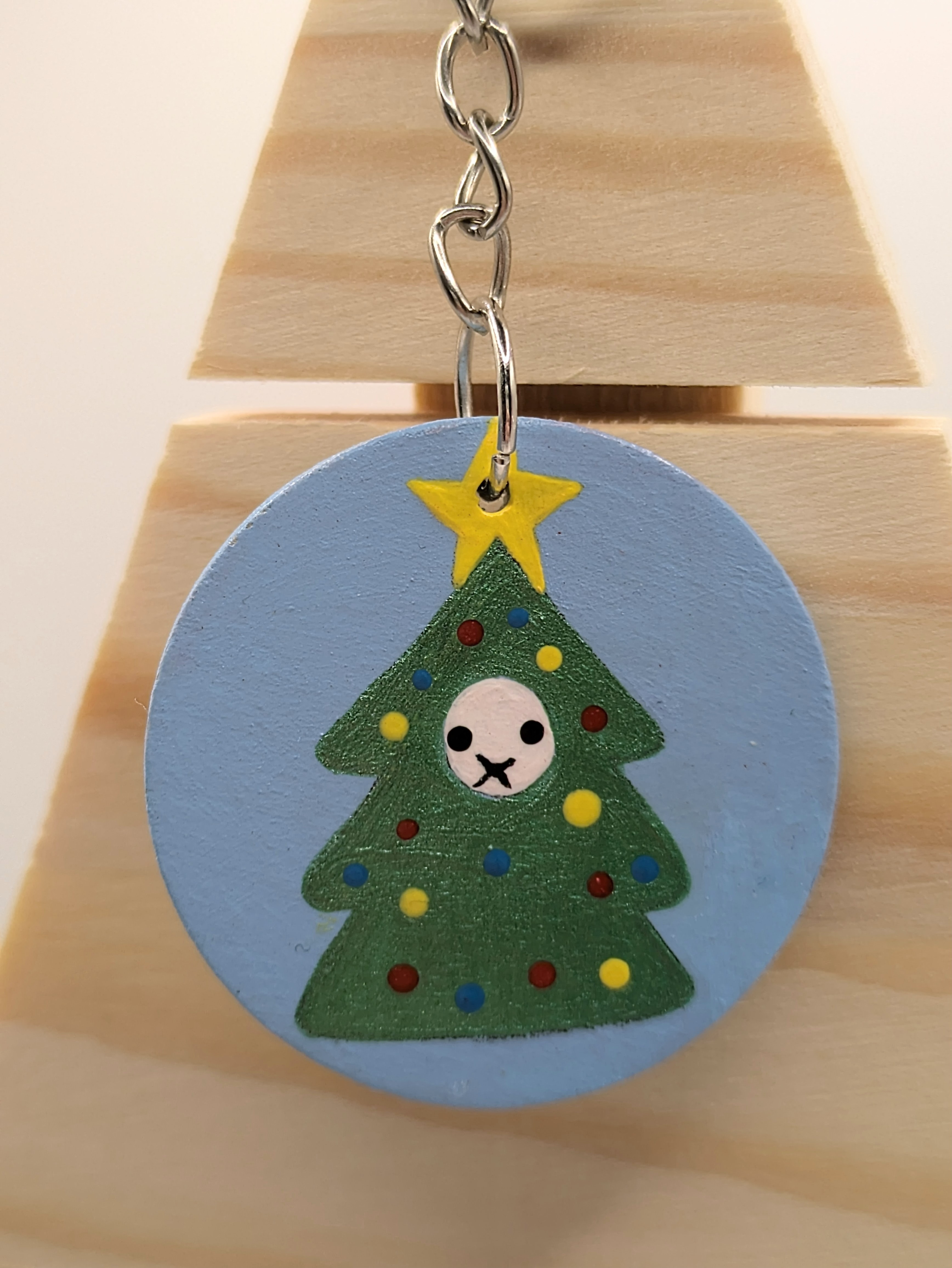 bunny christmas tree keyring
