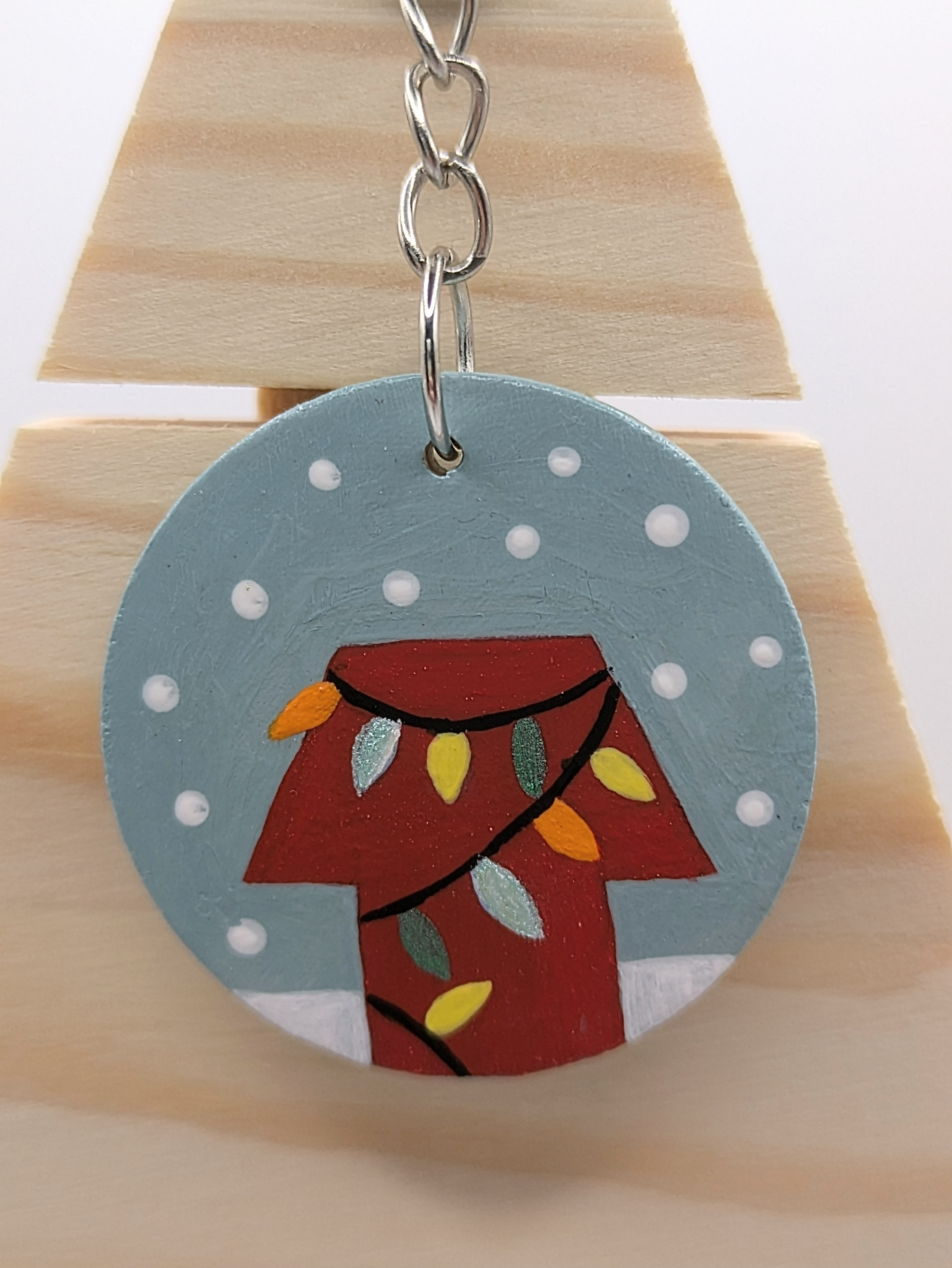 christmas house keyring