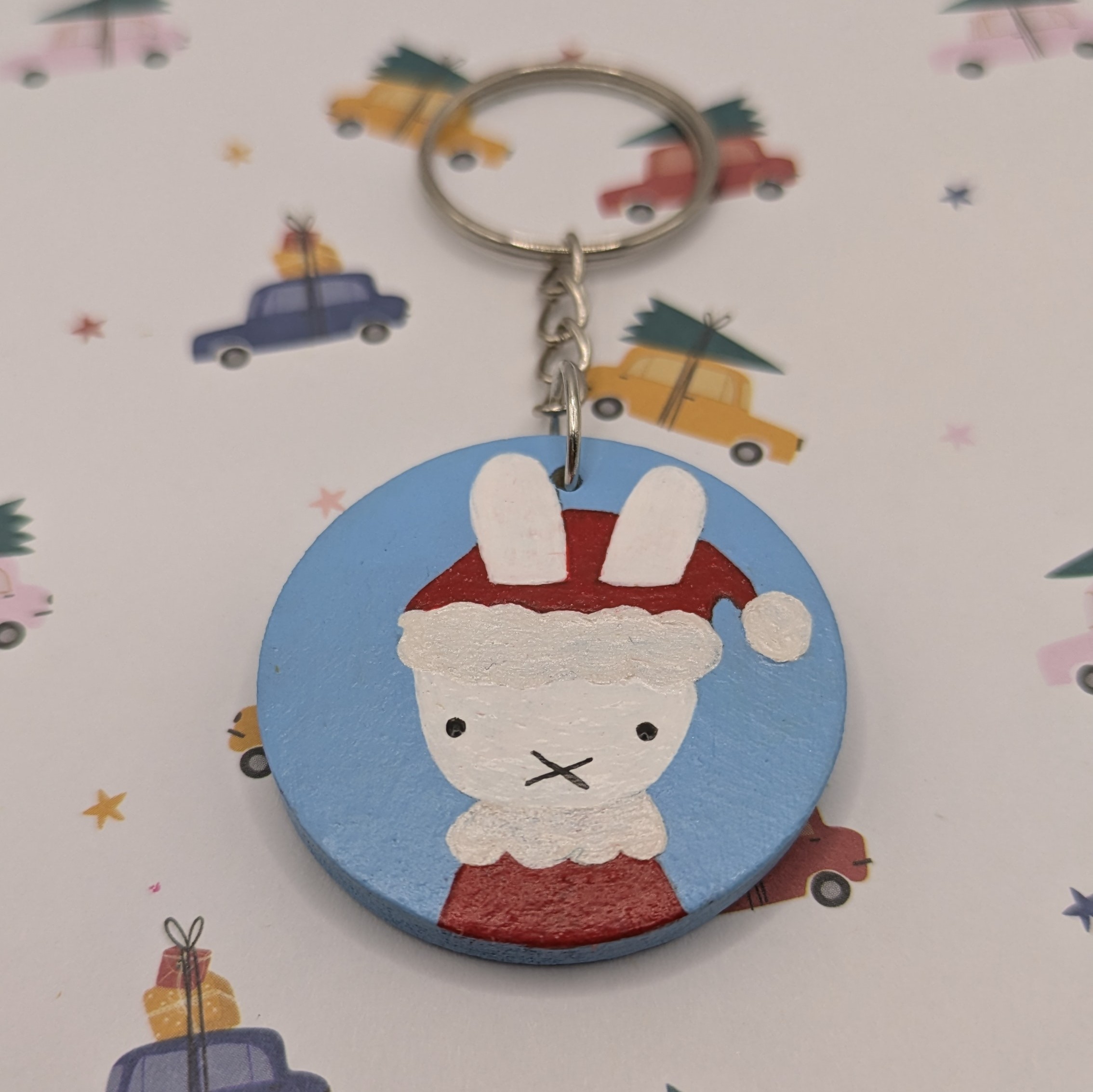santa bunny keyring