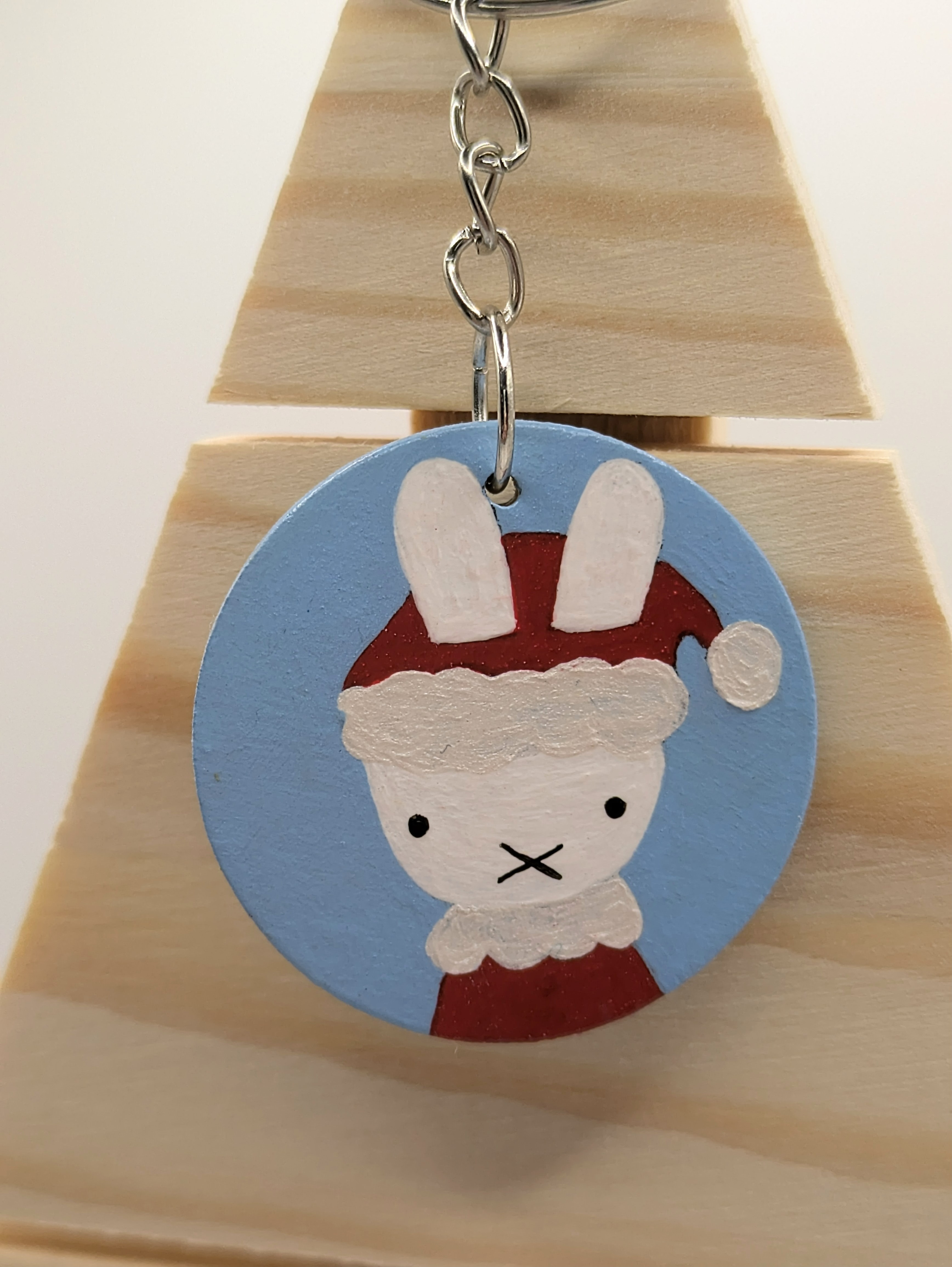 santa bunny keyring