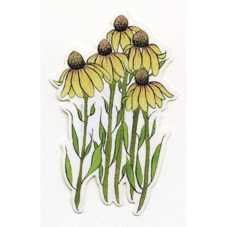 Yellow Cone Flowers Sticker