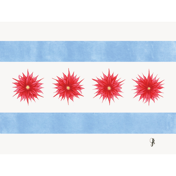 Chicago Flag Field Archival Print 8" x 10"